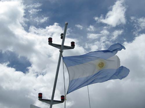 Perito Moreno Gacier  with Arentina flag