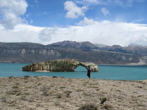 Natural rock bridge, Lago Posadas, Argentina