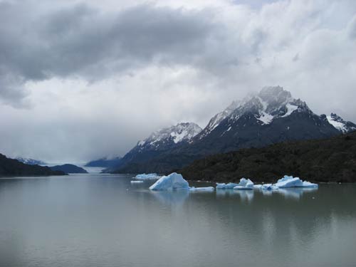 Iceberg on lake in Torres del Paine